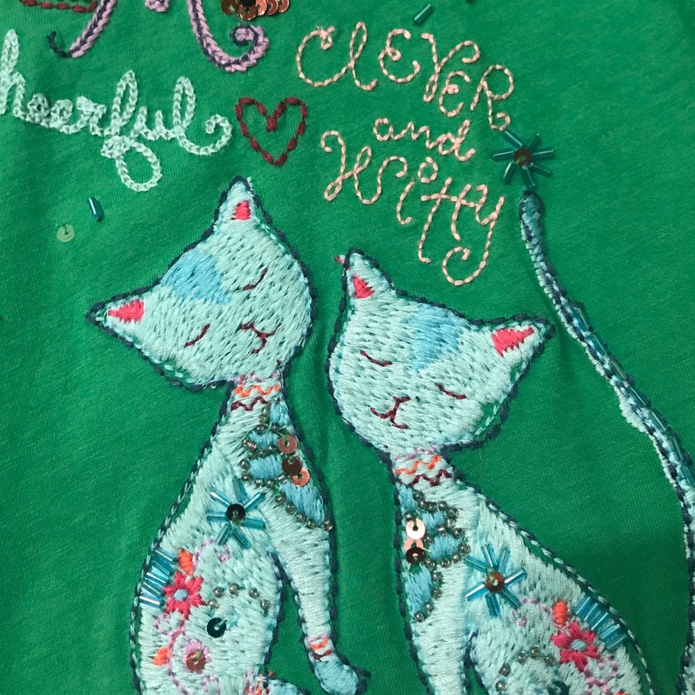 Girls Gap Gemini embroidered long sleeve shirt